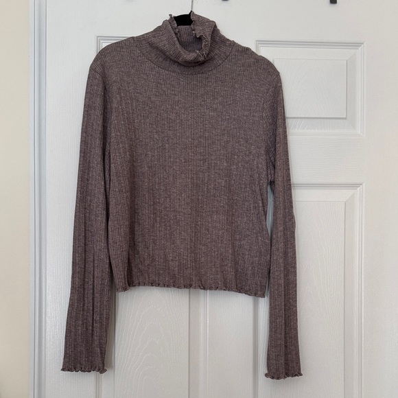 Madewell Sweaters - Madewell Women Ribbed Mock Neck Sweater - Mauve Taupe Size XL